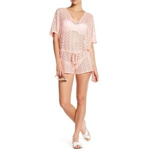 Melissa Odabash Alyna Crochet Lace Knit Romper